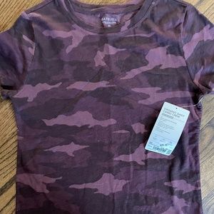 Athleta Camouflage Red/Purple T-Shirt